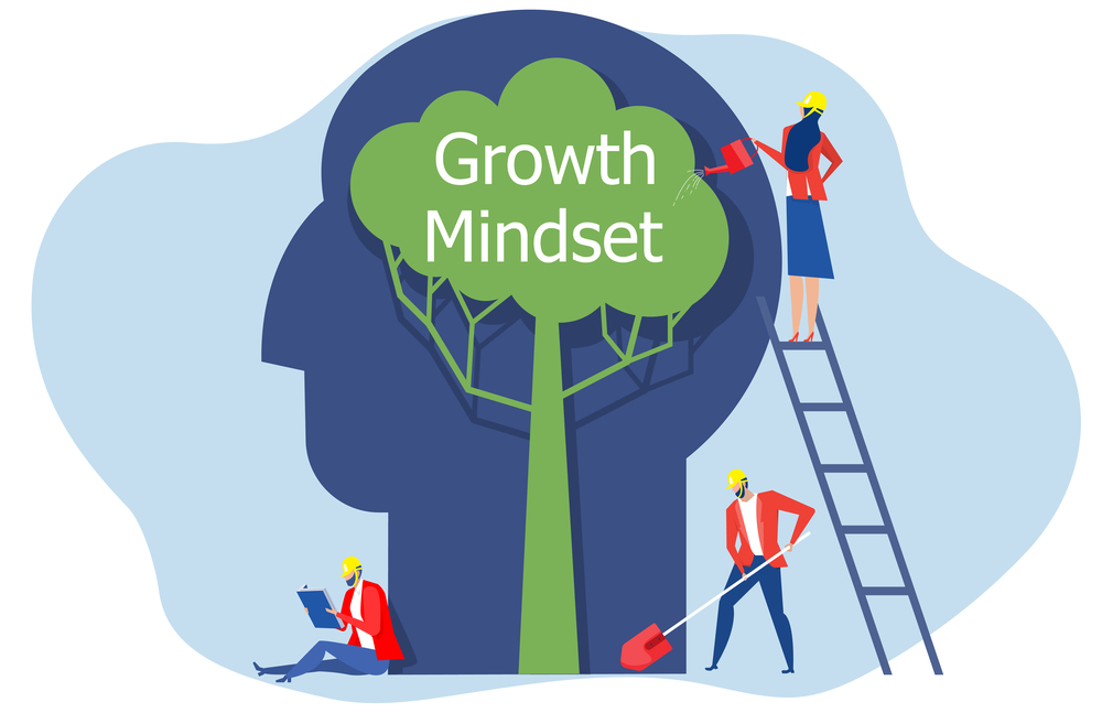 A person building a growth mindset through positive habits, self-belief, learning, and everyday personal growth.