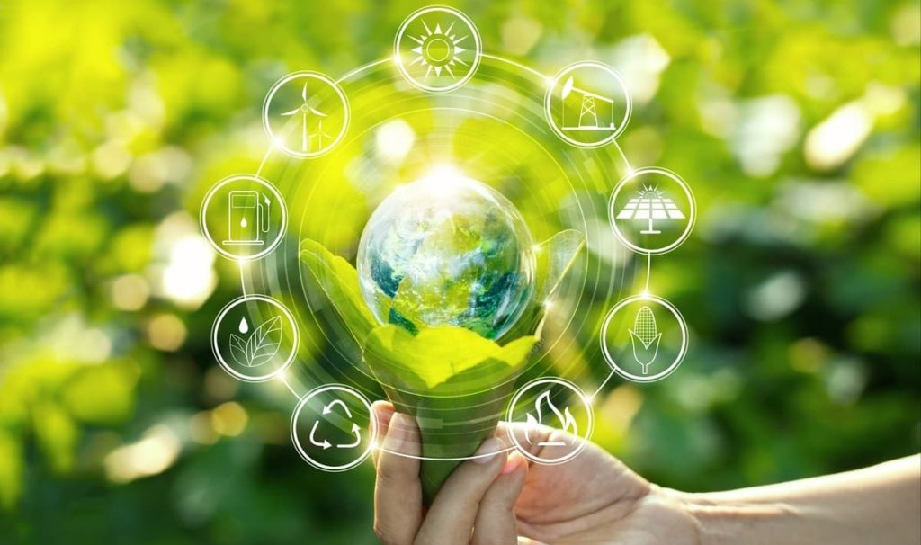 Green technology solutions like solar energy, electric vehicles, and smart homes creating a more sustainable future