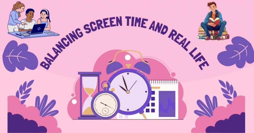 Balance screen time and real life with healthy digital habits, offline activities, and mindful daily routines.